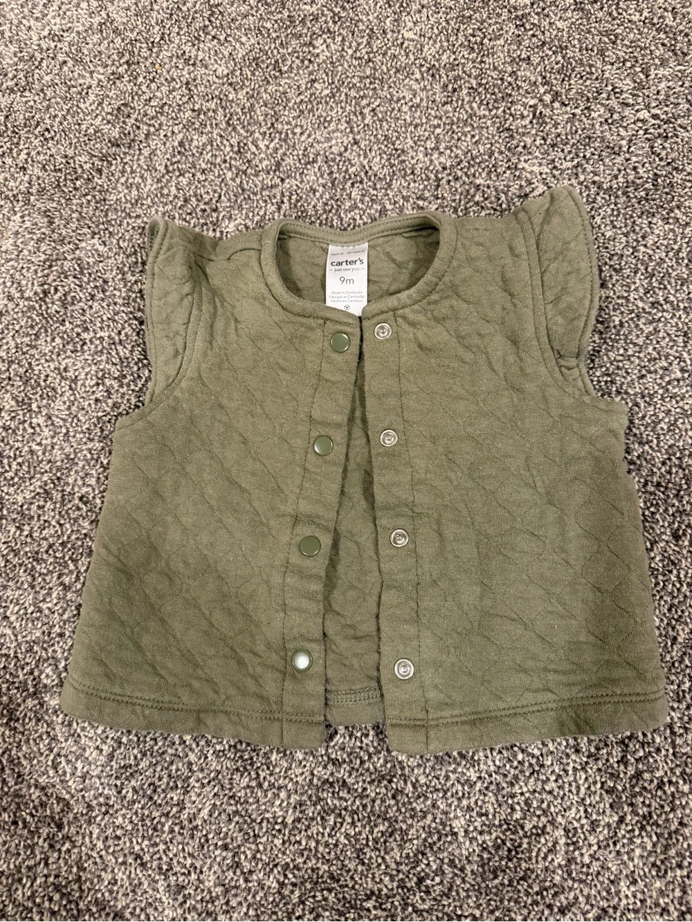 Carter's Olive Green Quilted Baby Vest